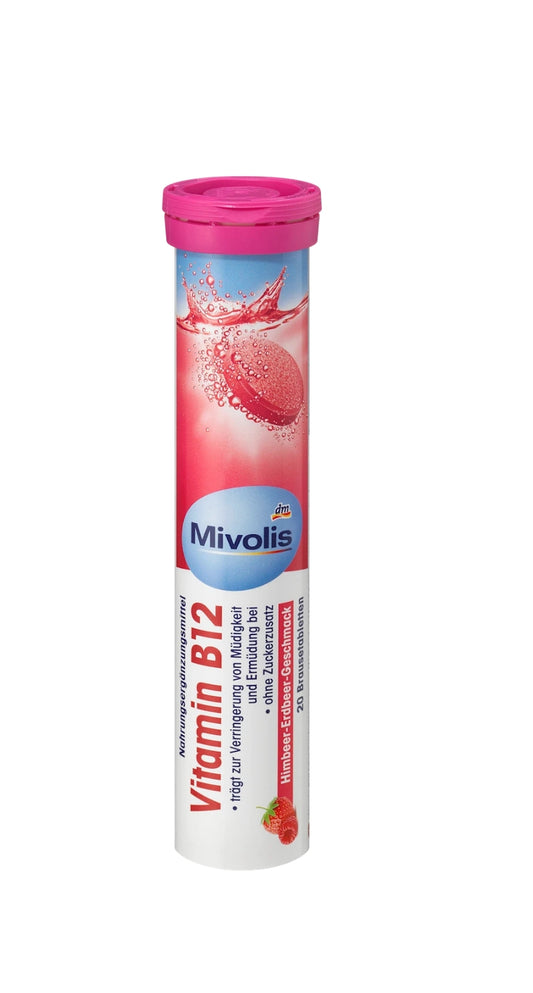 Mivolis Complément alimentaire en comprimés effervescents de vitamine B12, 82 g (20 pcs)